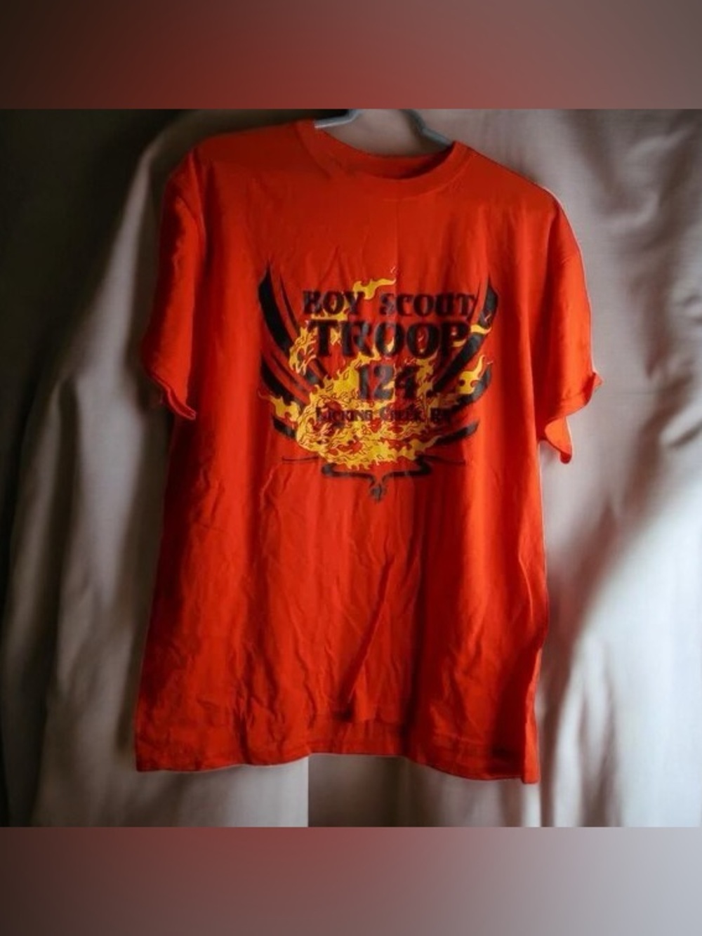 🧚🏻♀️Bright Orange Graphic Short-Sleeve Tee with Flame Troop Design